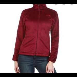 Maroon fleece North Face zip up